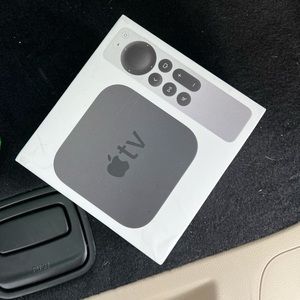 Apple TV box and remote
